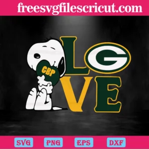Snoopy Love Green Bay Packers, Downloadable Files Invert