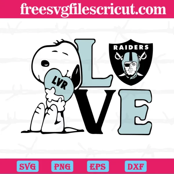 Snoopy Love Las Vegas Raiders, Layered Svg Files