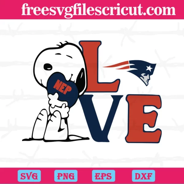 Snoopy Love New England Patriots, Svg Png Dxf Eps