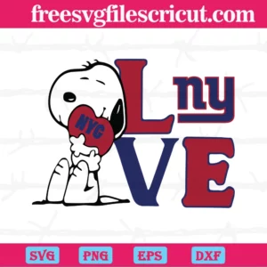 Snoopy Love New York Giants, Svg Png Dxf Eps Digital Download