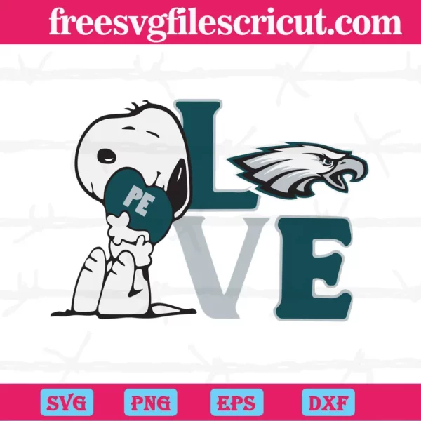 Snoopy Love Philadelphia Eagles, Svg Png Dxf Eps