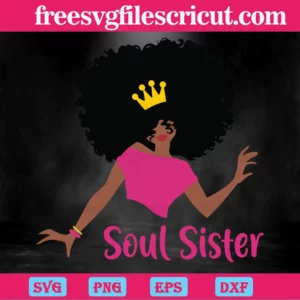 Soul Sister Black Queen, Premium Svg Files Invert