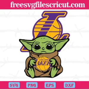 Star Wars Baby Yoda Hug Los Angeles Lakers Logo, The Best Digital Svg Designs For Cricut