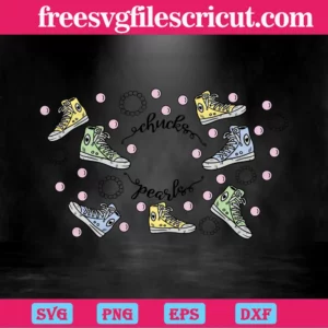 Starbucks Chucks And Pearls Full Wrap, Vector Files Invert