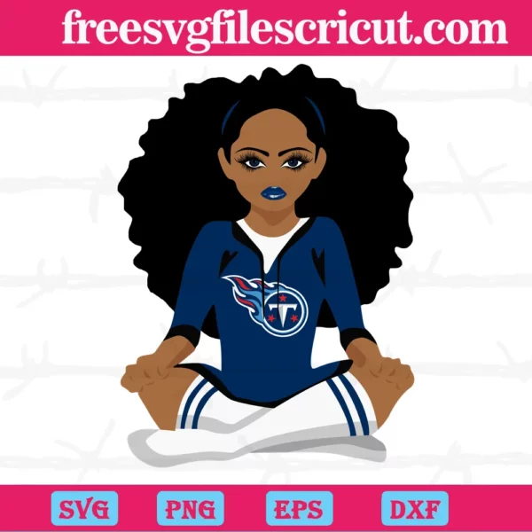 Tennessee Titans Black Girl, Svg Designs