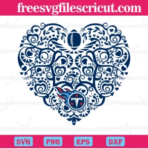 Tennessee Titans Football Heart, Svg Png Dxf Eps Designs Download