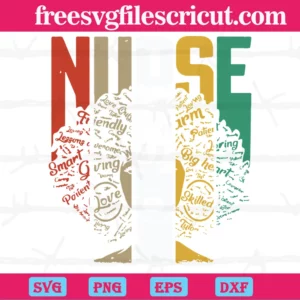 Womens Natural Hair Afro For African American Nurse, Laser Cut Svg Files Invert