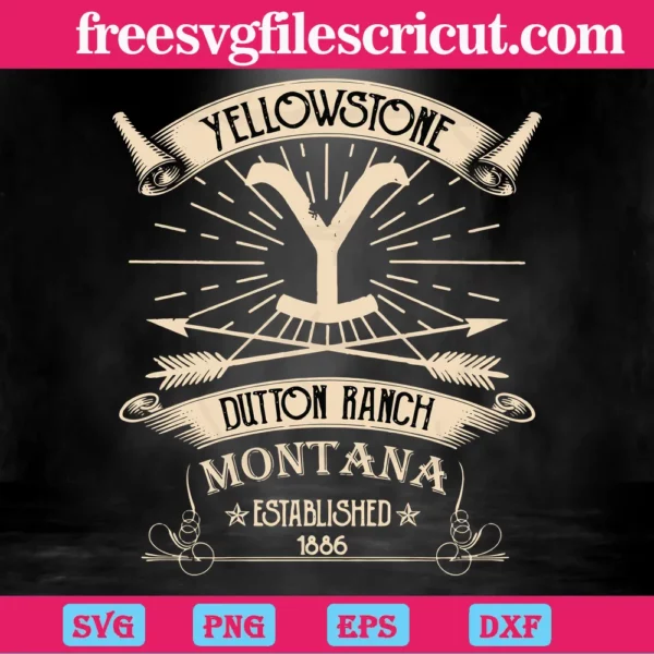 Yellowstone Duton Ranch Montana Old School, Svg Png Dxf Eps Designs Download