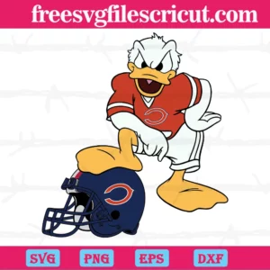 American Football Chicago Bears Donald Duck, Layered Svg Files