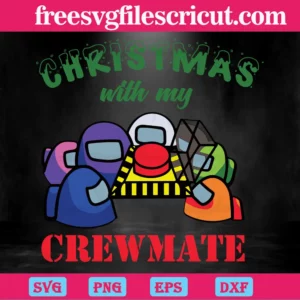 Among Us Christmas With My Crewmate, Premium Svg Files Invert