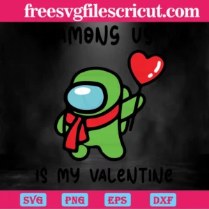 Among Us Is My Valentine, Vector Illustrations Invert
