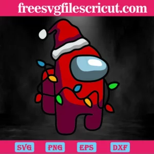 Among Us Santa Christmas, Cutting File Svg Invert