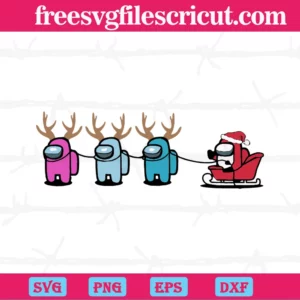 Among Us Santa Sleigh Christmas, Svg Files For Crafting And Diy Projects