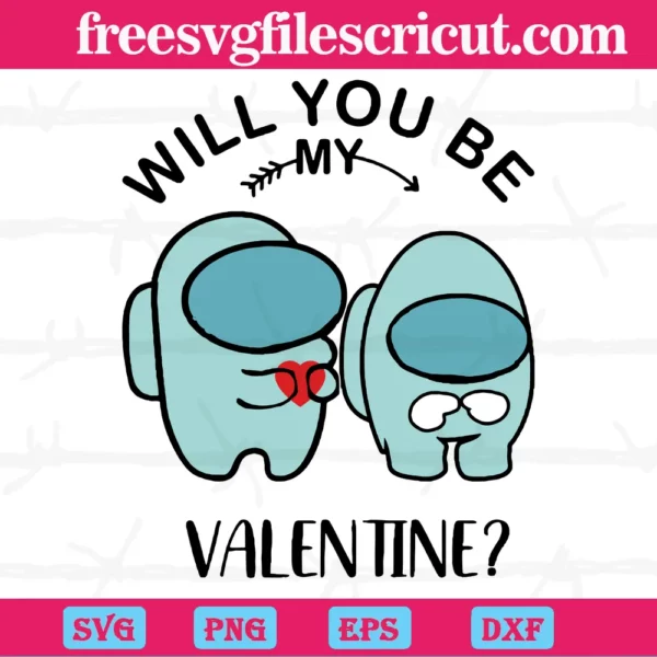 Among Us Will You Be My Valentine, Vector Svg