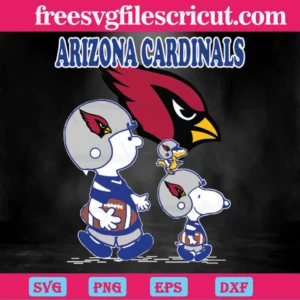 Arizona Cardinals Charlie Brown And Snoopy, Digital Files Invert