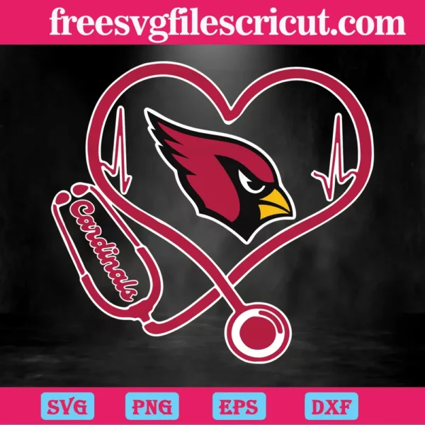 Arizona Cardinals Heart Stethoscope, Laser Cut Svg Files