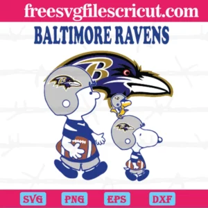 Baltimore Ravens Charlie Brown And Snoopy, Digital Files Invert