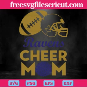 Baltimore Ravens Cheer Mom, Layered Svg Files Invert