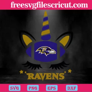 Baltimore Ravens Unicorn, Laser Cut Svg Files Invert