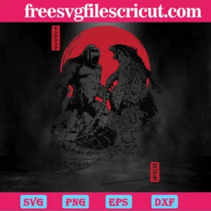 Battle For The Ages Godzilla, High-Quality Svg Files Invert