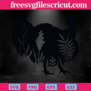 Black Turkey Floral, Downloadable Files Invert