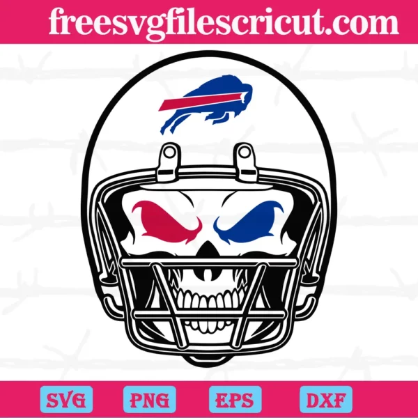Buffalo Bills Skull Helmet, Svg Png Dxf Eps Digital Download