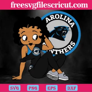 Carolina Panthers Betty Boop, Svg Png Dxf Eps Digital Download Invert