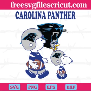Carolina Panthers Charlie Brown And Snoopy, Vector Illustrations
