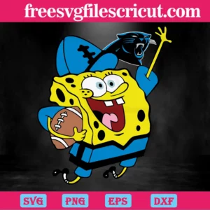 Carolina Panthers Football Spongebob, Svg Png Dxf Eps Digital Download Invert