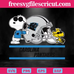 Carolina Panthers Snoopy Woodstock Mfl Football Team, Cutting File Svg Invert