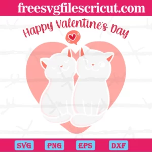 Cat Couple Love Happy Valentines Day, Downloadable Files Invert