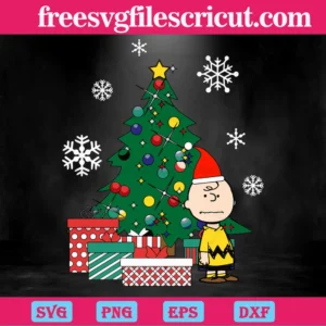 Charlie Brown Around The Christmas Tree, Svg Png Dxf Eps Cricut Files Invert