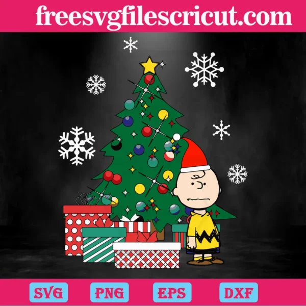 Charlie Brown Around The Christmas Tree, Svg Png Dxf Eps Cricut Files