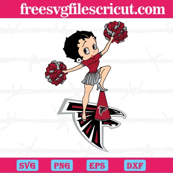 Cheer Betty Boop Atlanta Falcons, High-Quality Svg Files
