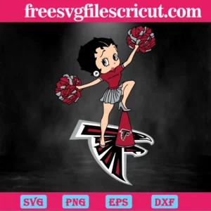 Cheer Betty Boop Atlanta Falcons, High-Quality Svg Files Invert