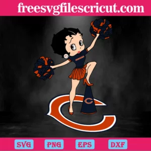 Cheer Betty Boop Chicago Bears, Svg Cut Files Invert