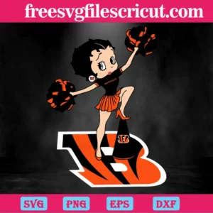 Cheer Betty Boop Cincinnati Bengals, Cutting File Svg Invert