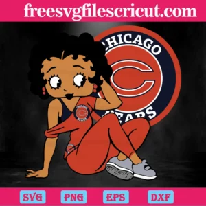 Chicago Bears Betty Boop Nfl Teams, Svg Png Dxf Eps Cricut Files Invert