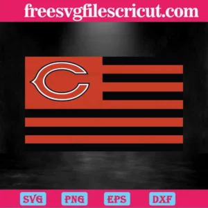 Chicago Bears Flag, Graphic Design Invert