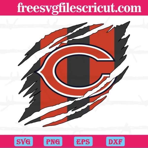 Chicago Bears Torn Nfl Football Teams, Svg Png Dxf Eps Designs Download