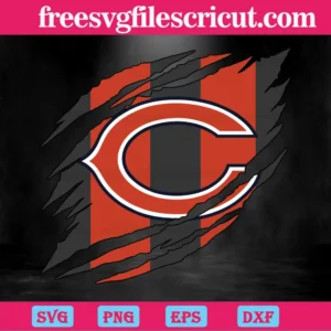 Chicago Bears Torn Nfl Football Teams, Svg Png Dxf Eps Designs Download Invert