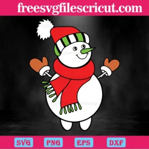 Christmas Cute Snowman, Svg Cut Files Invert