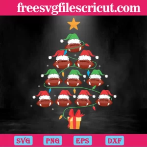 Christmas Football Tree, Scalable Vector Graphics Invert