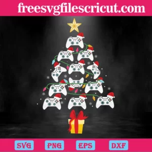 Christmas Game Controller Tree, Vector Files