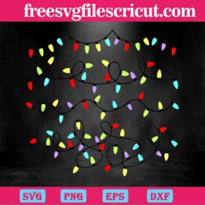 Christmas Lights, Premium Svg Files Invert