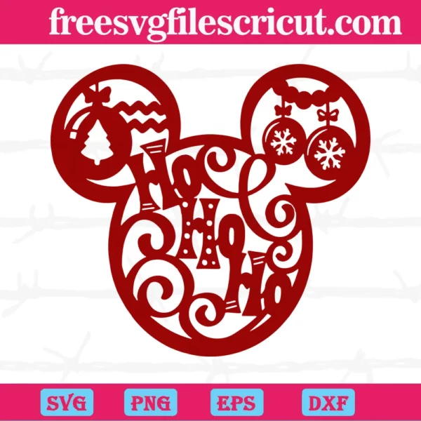 Christmas Mickey Mouse Head, Svg Png Dxf Eps Cricut Files