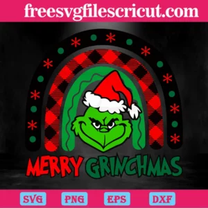 Christmas Rainbow Merry Grinchmas, Svg Files Invert