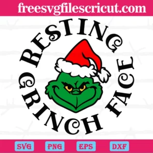 Christmas Resting Grinch Face, Scalable Vector Graphics
