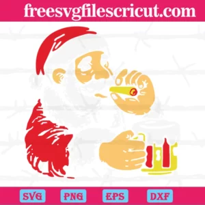 Christmas Santa Smoking Cigar And Drinking Beer, The Best Digital Svg Designs For Cricut Invert