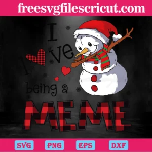 Christmas Snowman I Love Being A Meme, Scalable Vector Graphics Invert